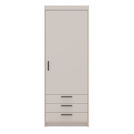 Wąska szafa z szufladami 60 cm jednodrzwiowa TRINO beżowa